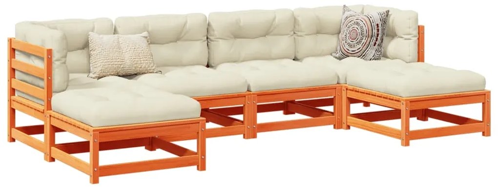 vidaXL Set mobilier de grădină cu perne, 6 piese, lemn masiv de pin