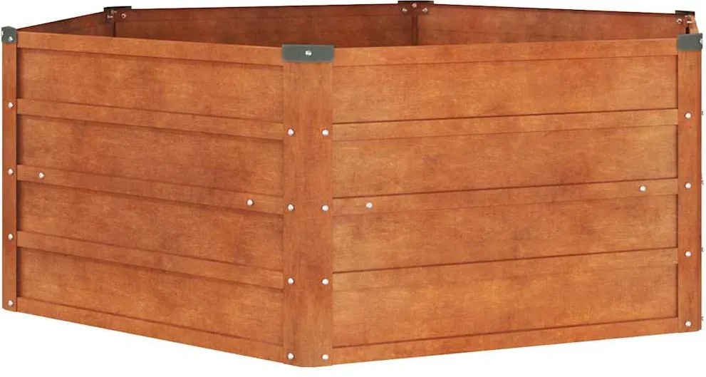 vidaXL Strat înălțat de grădină, ruginiu, 129x129x45 cm, oțel corten