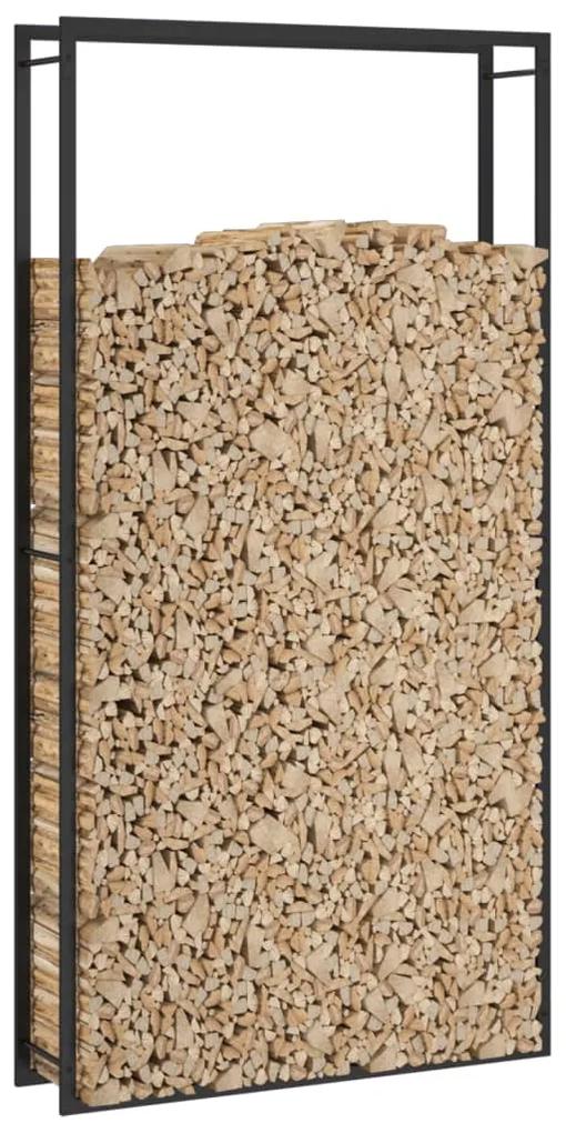 Suport pentru lemne de foc, negru mat, 110x28x214 cm, otel