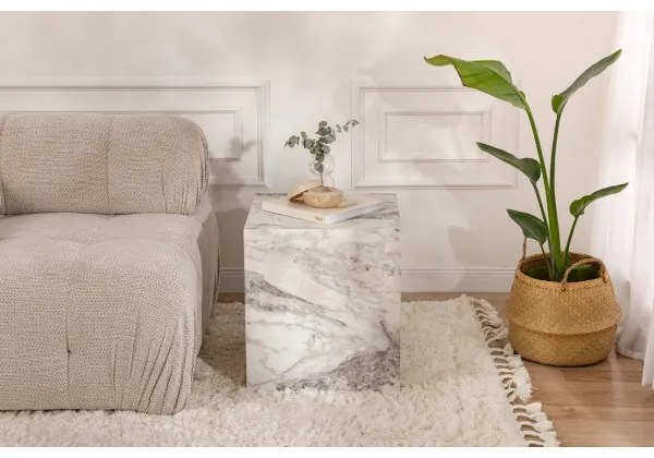 Măsuță laterală KUP 50x45 cm decor marmorat