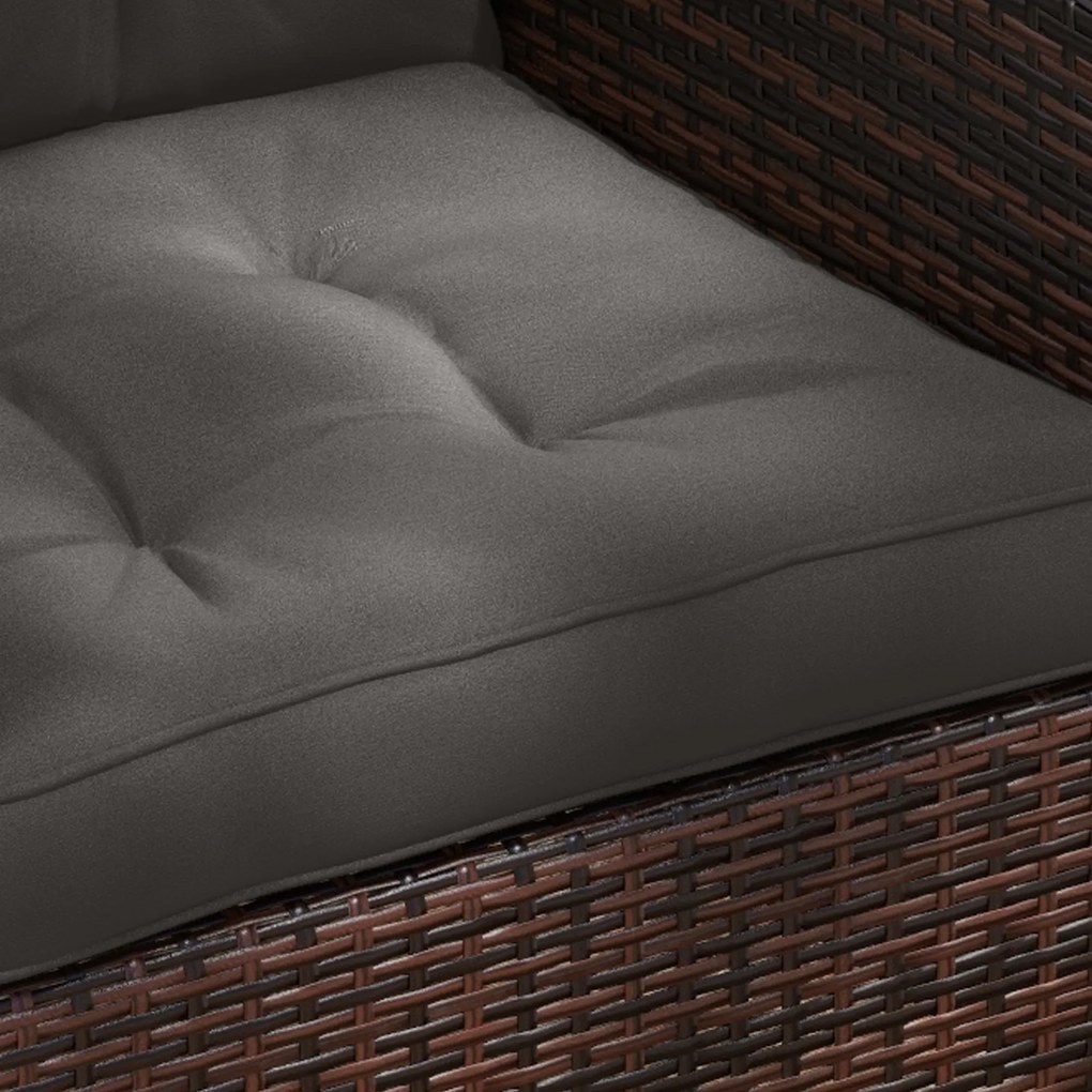 Outsunny Set de 4 perne pentru grădină cu 2 perne de șezut și 2 perne de spătar, poliester, gri antracit | Aosom Romania