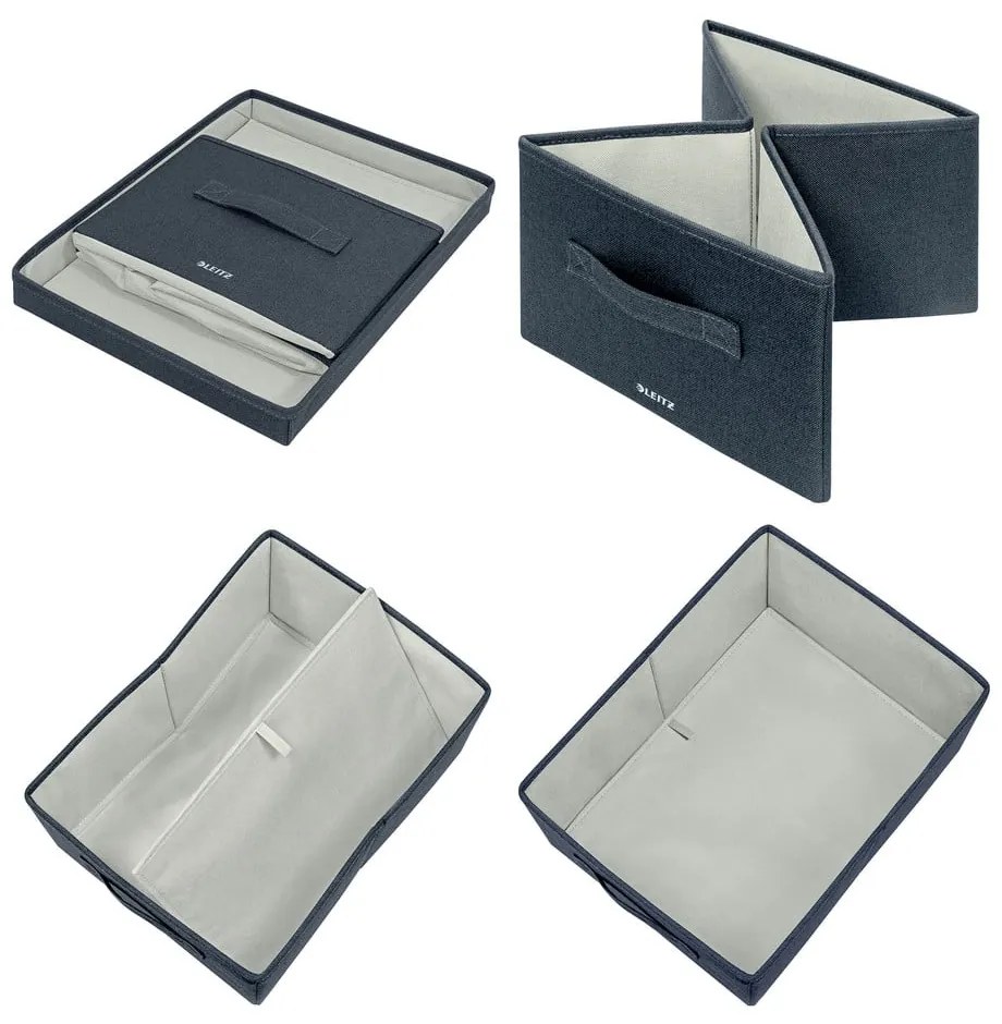 Cutii de depozitare 2 buc. din material textil cu capac – Leitz