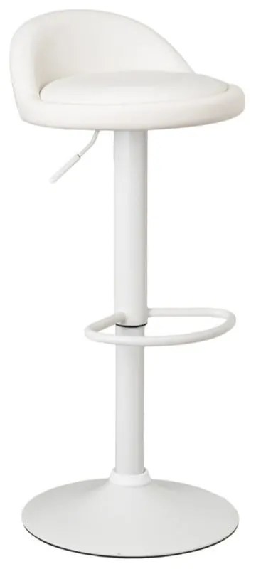 Scaune de bar albe cu înălțime ajustabilă 2 buc. din imitație de piele (înălțime șezut 72 cm) – Casa Selección