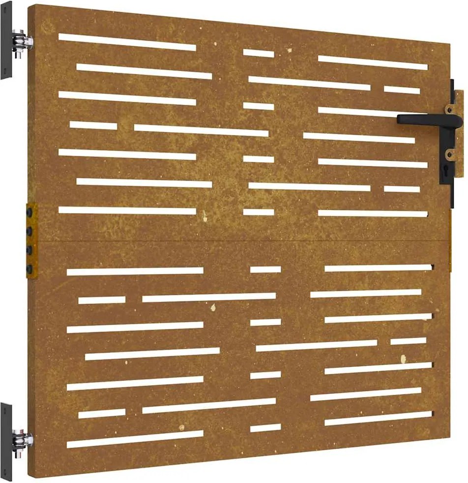 vidaXL Poartă de grădină 85x75 cm, oțel corten, design pătrat