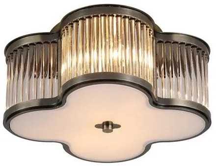 Plafoniera metal alama antique, sticla Lotus 2L