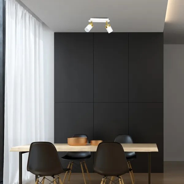 Spot JOKER 2xGU10/25W/230V alb/auriu