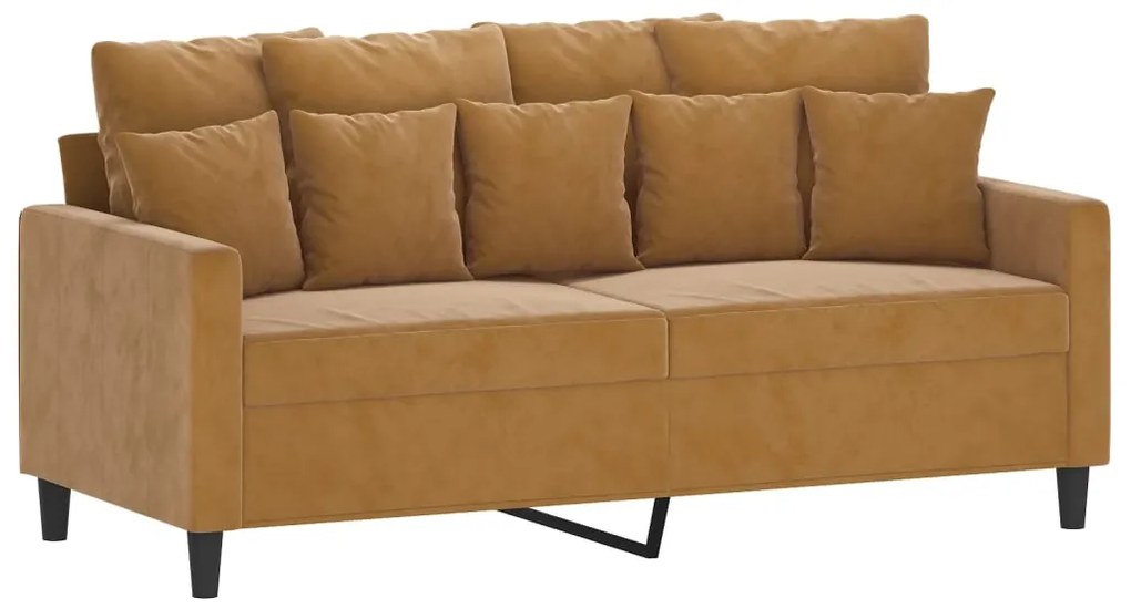 348882 vidaXL Canapea cu 2 locuri, maro, 140 cm, catifea
