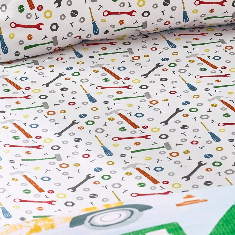 Cearceaf pentru copii pentru pat de o persoană cu elastic 90x190 cm Digger Dreams – Catherine Lansfield