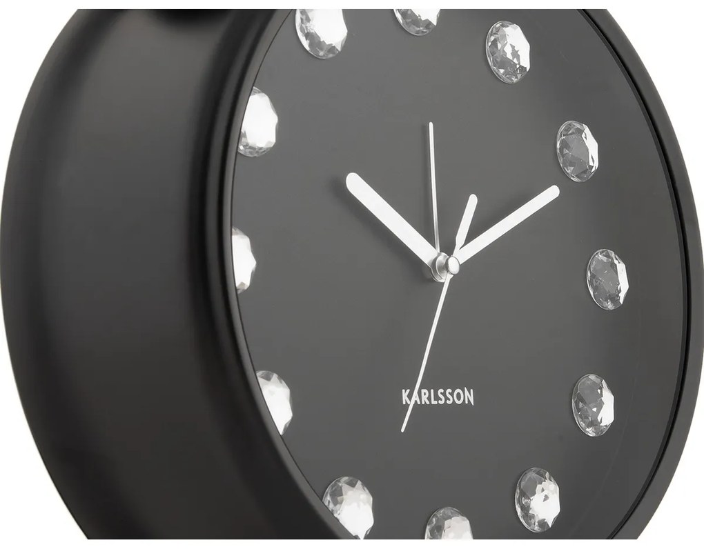 Karlsson 6019BK ceas de masă/alarmă de designnegru, dia. 30 cm