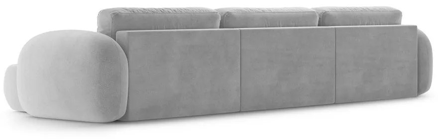 Colțar gri deschis extensibil/cu spațiu de depozitare cu tapițerie din catifea (în formă de "U") Tonale – Cosmopolitan Design