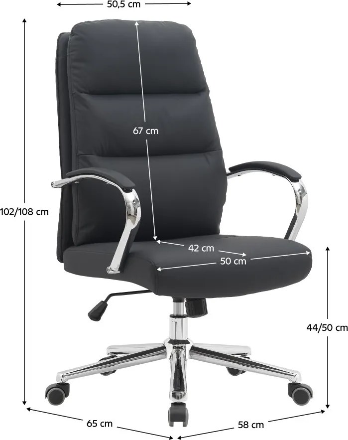 Scaun lemn masiv de birou negru/crom Ergo Professional