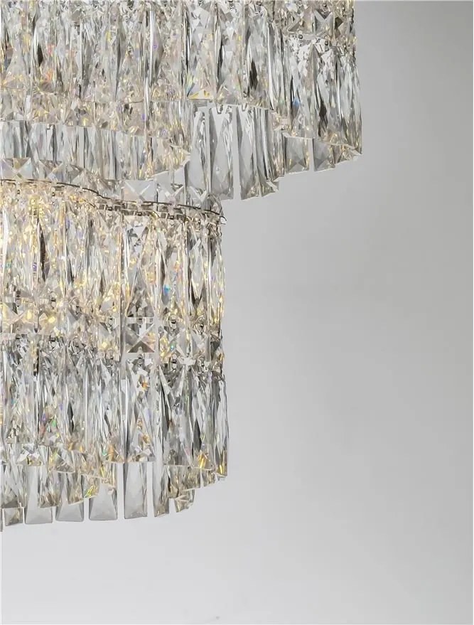 Lustra suspendata LED crom, cristale sticla NUVIA 60cm