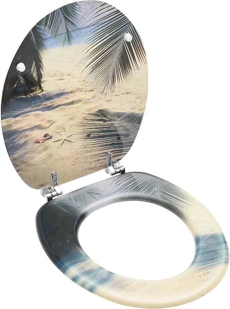 vidaXL Capac WC, MDF, model plajă