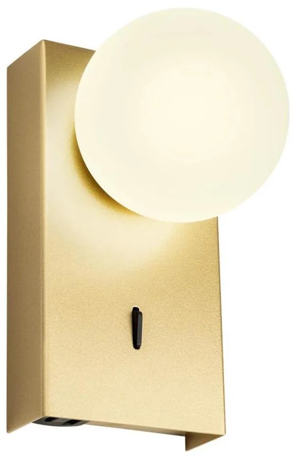 Redo 01-4657 - Aplică LED de perete NORMA LED/5W/230V CRI 90 USB aurie