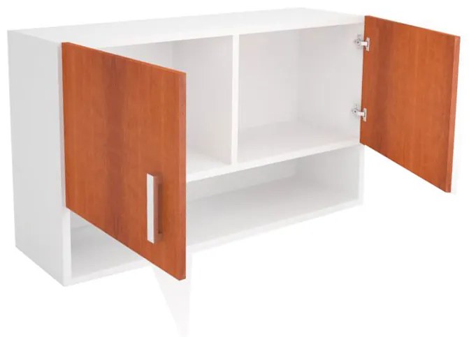 Cabinet de bucatarie cu 2 usi si un raft, 100x30x58 cm, PAL Alb/Cires