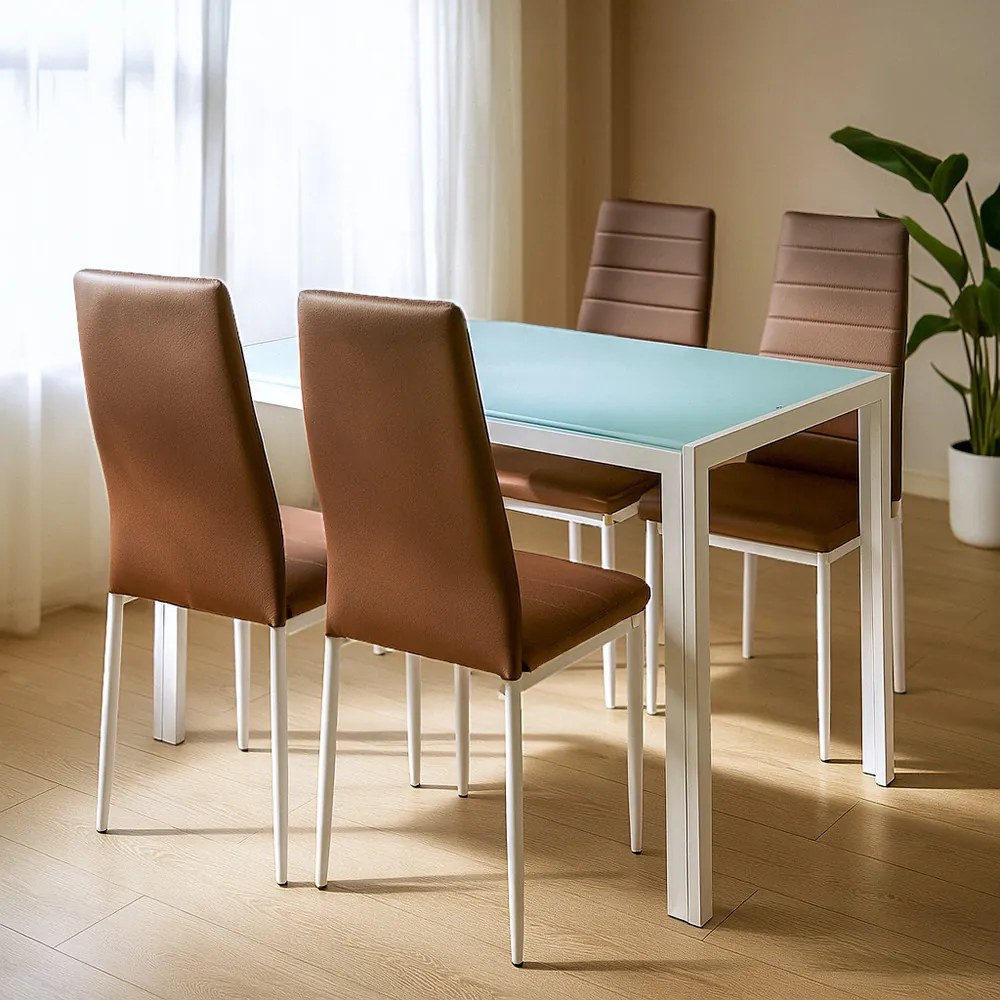 Portland 4+1 set de sufragerie maro