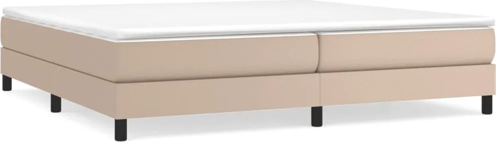 vidaXL Cadru de pat cu arcuri, cappuccino, 200x200 cm, piele ecologică