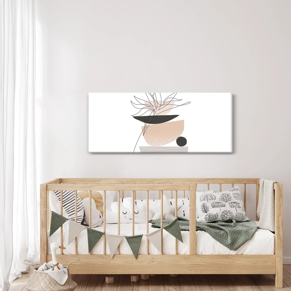 Tablou - Linie de artă flori N⁰1 (120x50 cm)