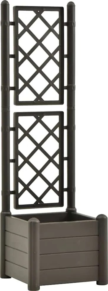 vidaXL Jardinieră de grădină cu spalier, antracit, 43x43x142 cm, PP