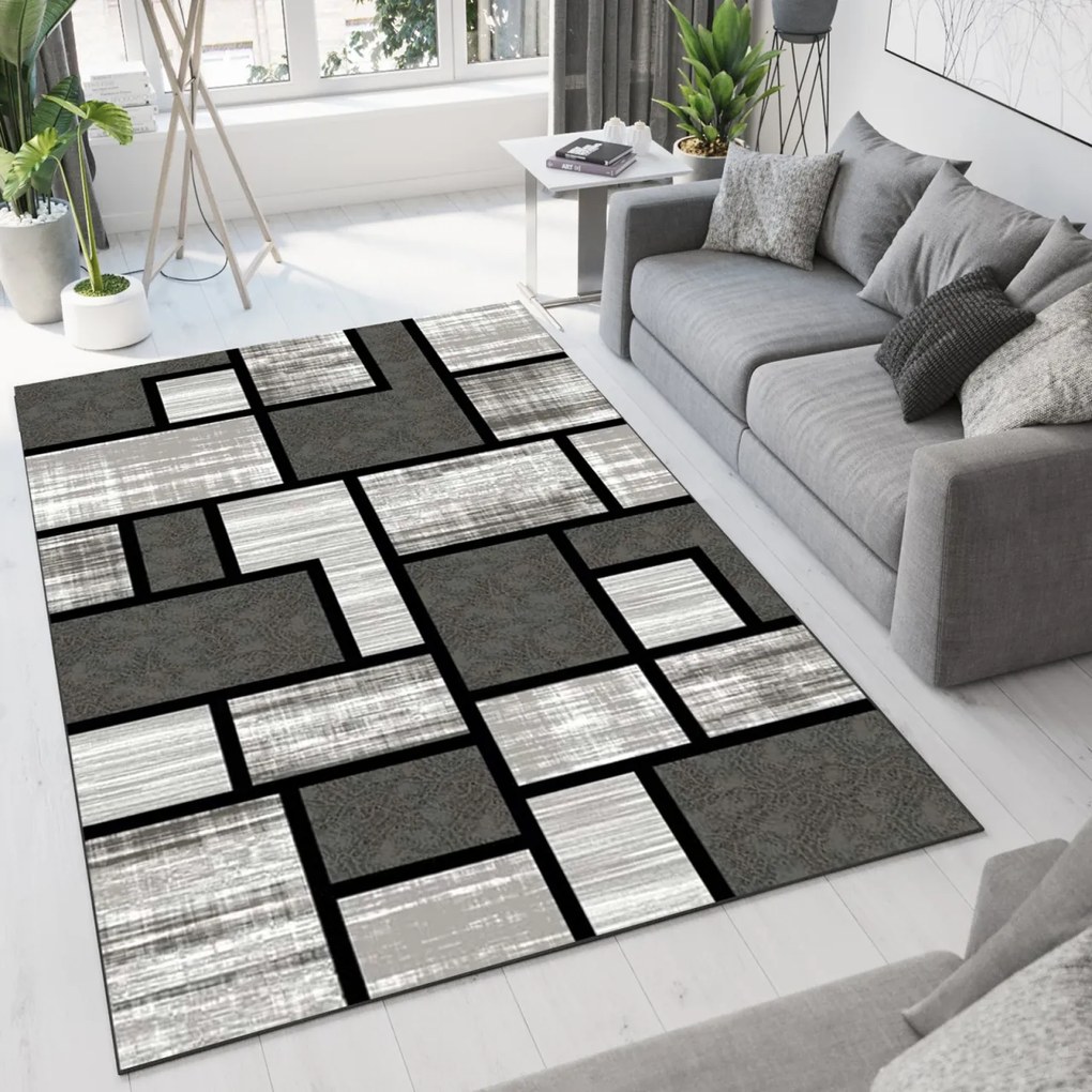 Covor Modern Living , Dormitor Dreptunghiular Romantic 4714 Gri (Alege dimensiunea: 150 x 230)