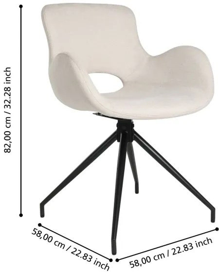 Scaun de sufragerie Eglo 424706 BULACAN 82x58 cm crem/negru