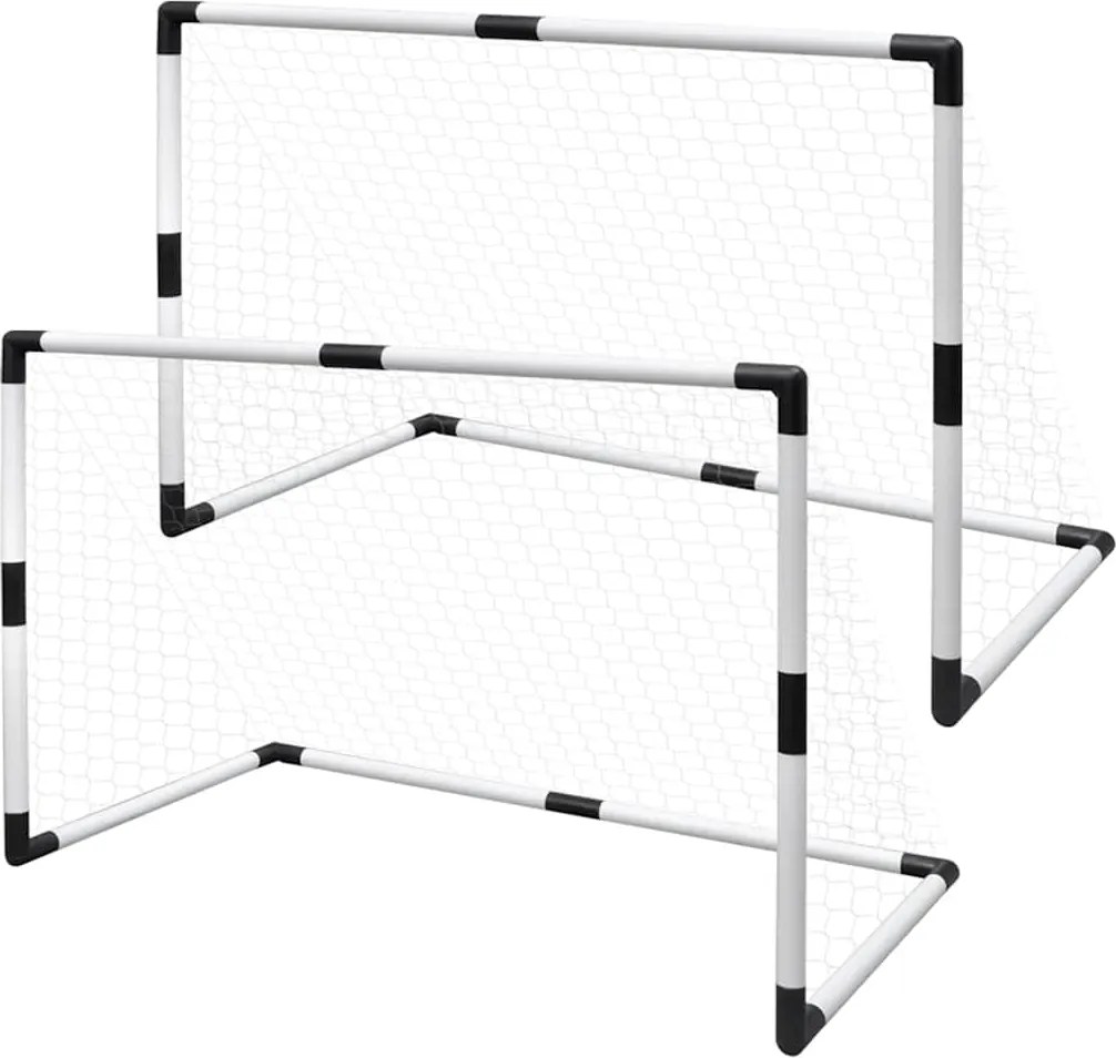 vidaXL Set porți mini de fotbal pentru copii din plasă, 2 buc., 91,5x48x61 cm
