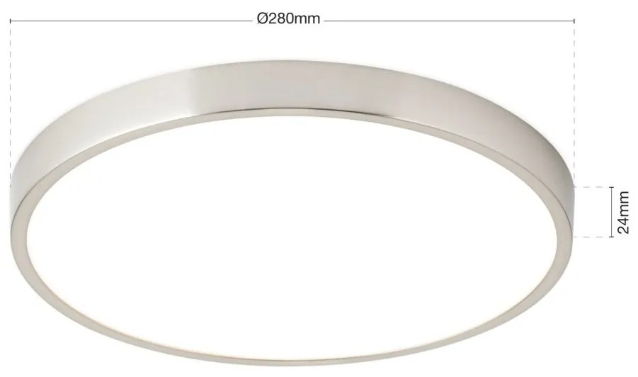 Plafoniera LED design slim BULLY D-28cm crom satin
