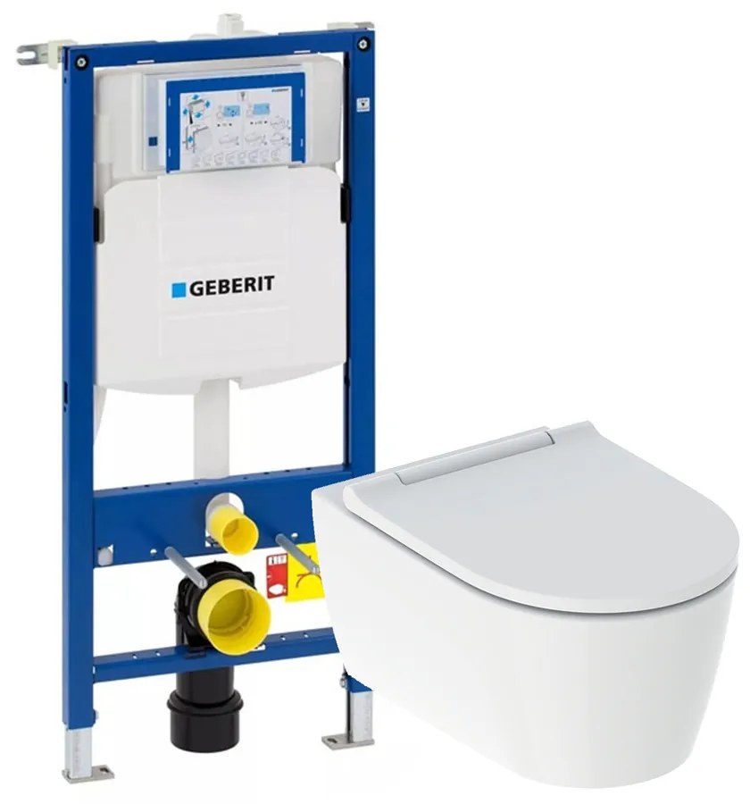 Pachet vas wc suspendat Geberit One TurboFlush si rezervor wc cu cadru incastrat Geberit Duofix Sigma UP320