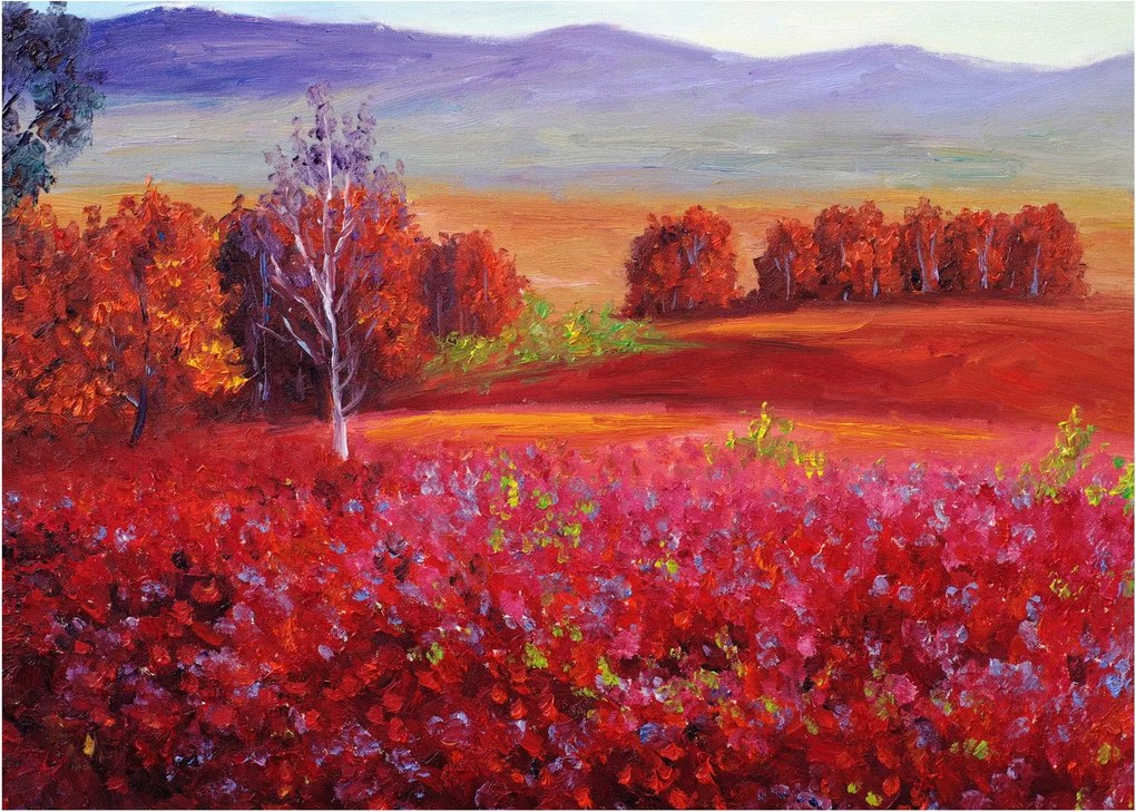 Tablou - Peisaj roșu (70x50 cm)