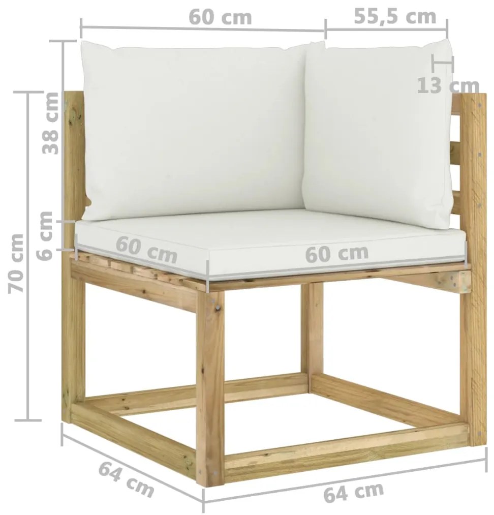 Canapea de gradina crem, MAJKEN