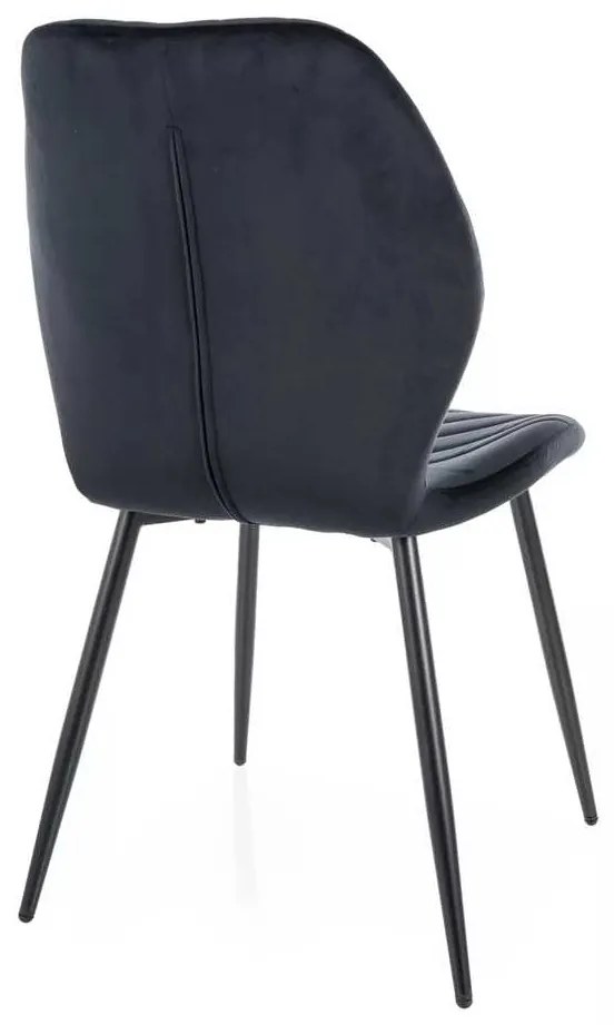 Scaun de bucătărie Broda Velvet, negru