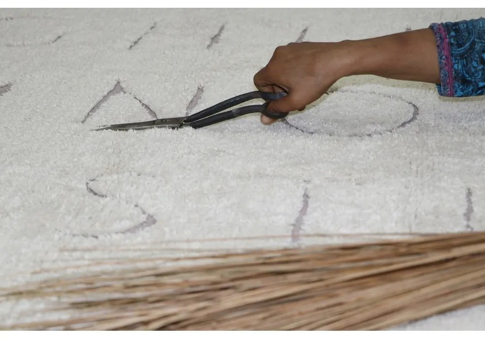 Covor pentru copii crem lavabil/țesut manual din bumbac 120x160 cm ABC – Lorena Canals