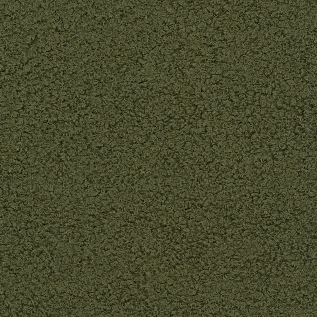 Canapea extensibilă Celeste din boucle, verde olive, cu ladă de depozitare