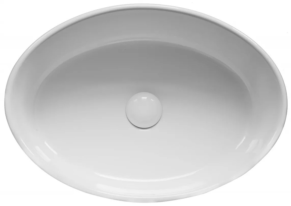 Lavoar pe blat Fluminia, Hera, alb, oval, 50 x 35.5 cm