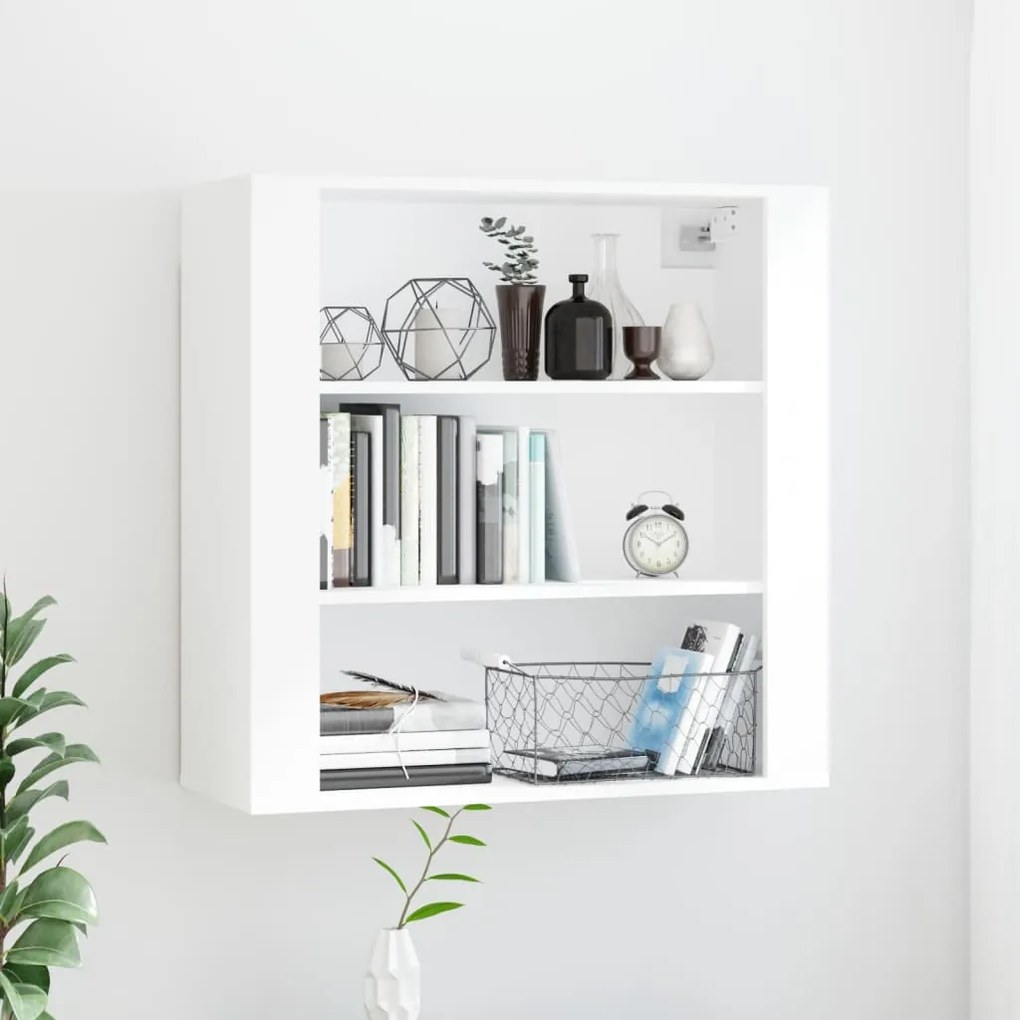 816594 vidaXL Dulap de perete, alb extralucios, 80x33x80 cm, lemn compozit