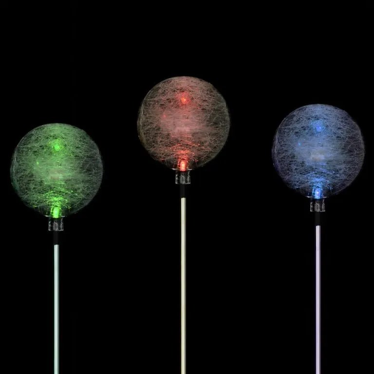 Set lămpi solare LED pentru grădină - 3 becuri de sticlă ce își schimbă culoare