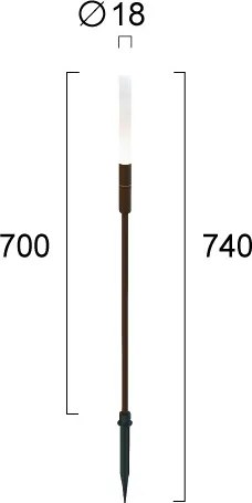 Corp de iluminat LED pentru exterior STICK LED/1,5W/24V IP65 maro