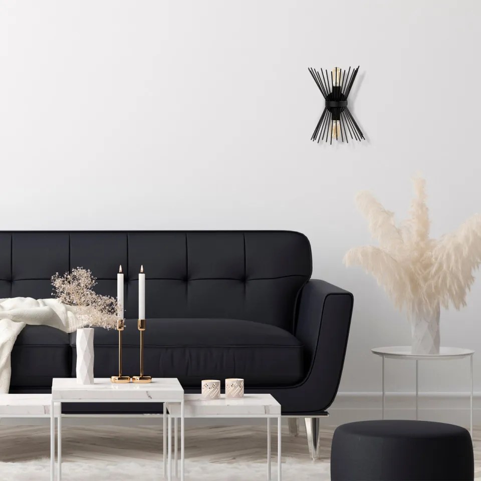 Aplica de Perete Kirpi - 3091, Soclu E27, Max. 40W, Culoare Negru