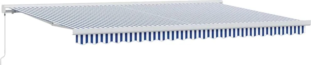 vidaXL Cortina Retractabilă Albastru și Alb 500 × 300 cm
