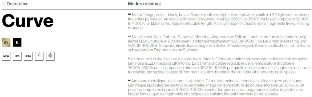 Lustra LED suspendata design minimalist Curve negru