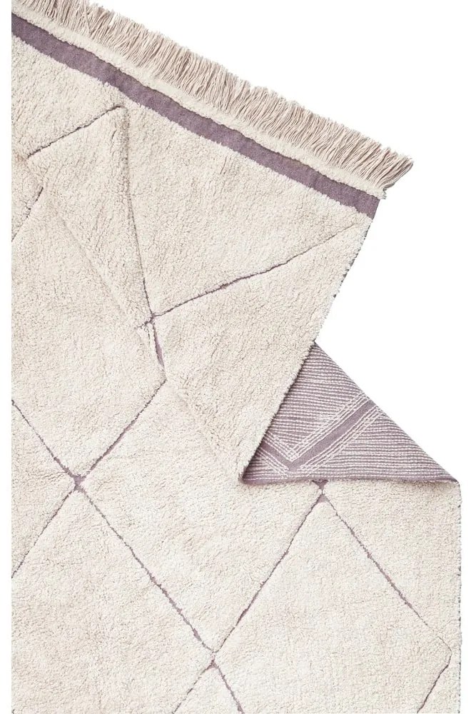 Covor crem lavabil/țesut manual din bumbac 140x200 cm Bereber – Lorena Canals