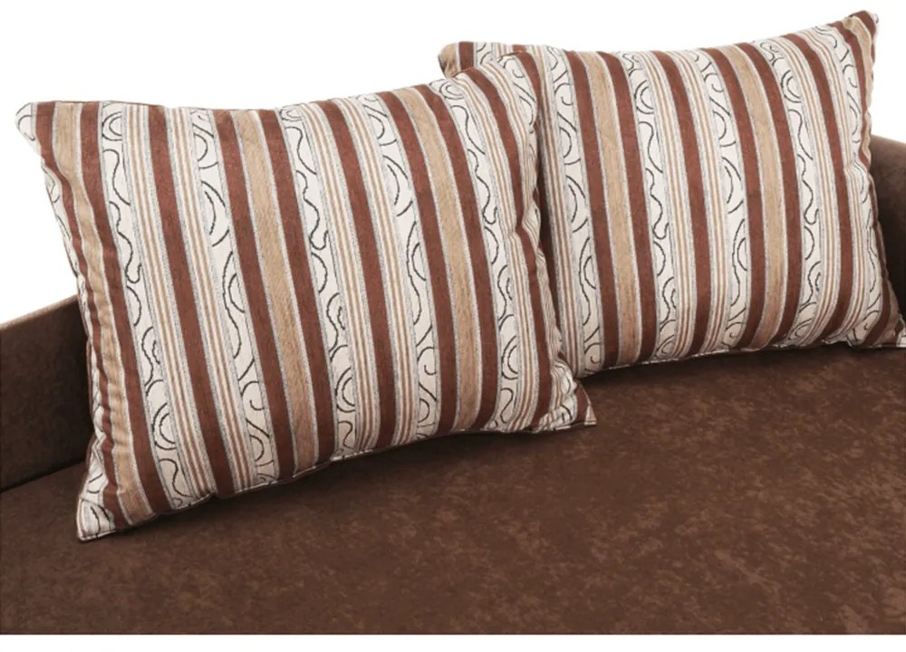Divan extensibil, maro/cu perne modelate, dreapta, AGA D