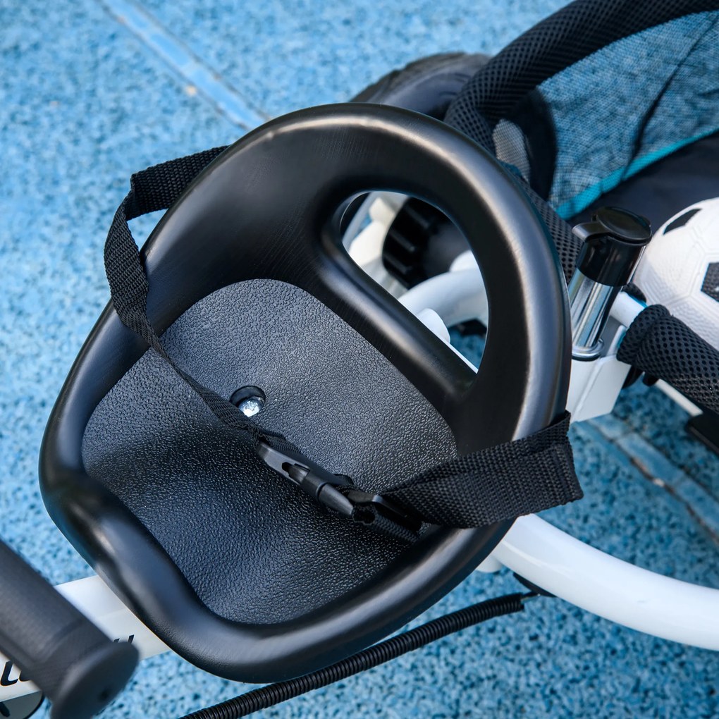 HOMCOM Triciclu pentru copii, Bicicleta pentru copii, Cos pe spate, Suport pentru pahar, Parasolar, Metal, Albastru | Aosom Romania