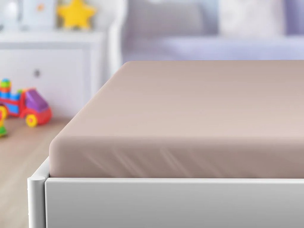 Cearsaf jersey pentru patut de copii roz deschis 70 x 140 cm
