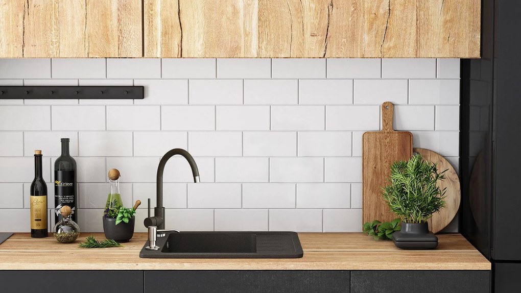 Chiuveta bucatarie Granit STEN balck pietriciele