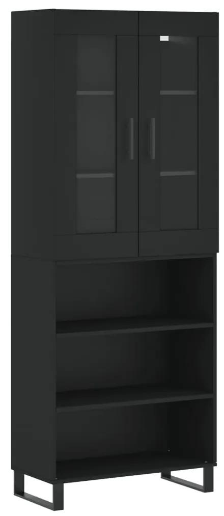 3198746 vidaXL Dulap înalt, negru, 69,5x34x180 cm, lemn compozit