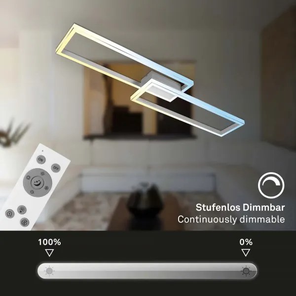 Briloner 3761019 - Plafonieră LED dimabilă LED/45W/230V 2700-6500K+telecomandă crom mat