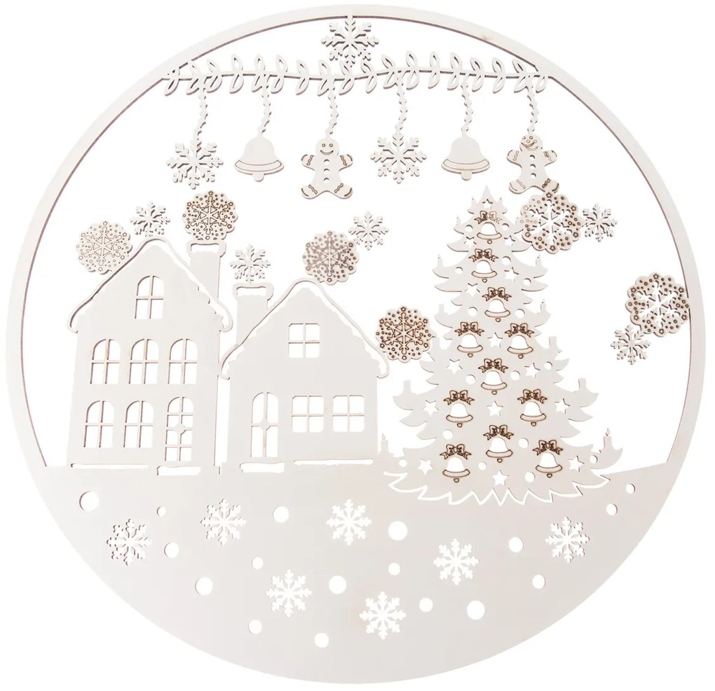 Decorațiune de Crăciun din lemn pentru pereteTurte dulci, 37 cm