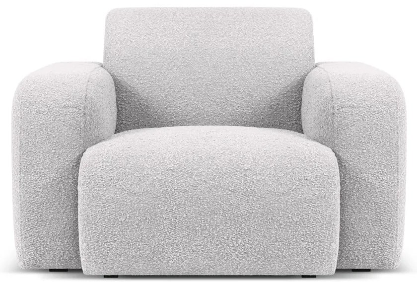 Fotoliu gri deschis cu tapițerie din stofă bouclé Molino – Micadoni Home