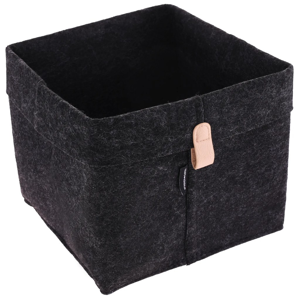 TEMPO-KONDELA ESKE, coşuri din stofă cu maner, set de 2 buc., gri/negru